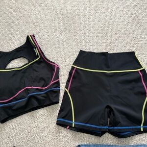 Black Athletic Set with Neon Accents